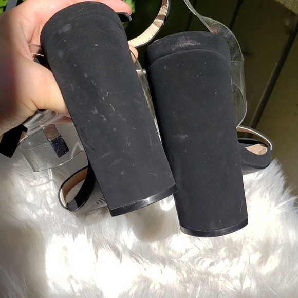 Qupid Nubuck Mid T-Strap Clear Vamp Open Toe - Picture 11 of 11